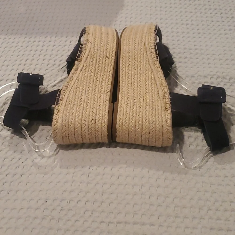 Marc Fisher Navy Blue Suede Espadrilles Size 8W (#25)